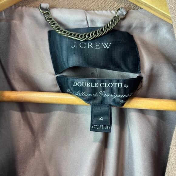 J.Crew Double Cloth Wool Coat Camel Italian Manifattura Di Carmignano Asymmetric - Picture 4 of 8